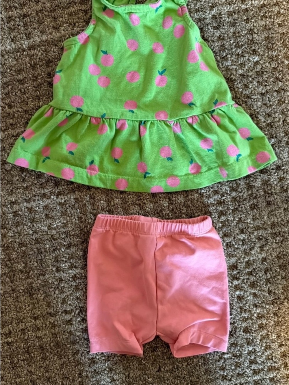 Hanna Andersson Sleeveless Peplum Top & Biker Shorts Set